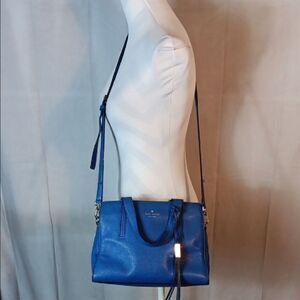 Kate Spade Vibrant Blue Satchel Bag With Removable Shoulder Strap